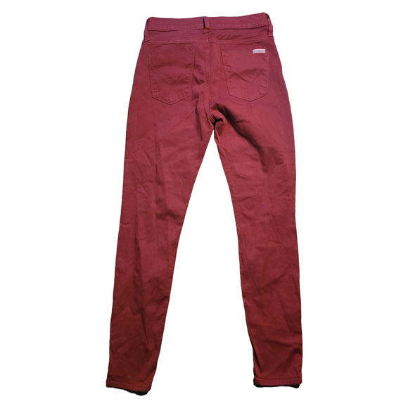 Hudson Womens Nico Mid Rise Super Skinny Jeans Sz 27 Red Premium USA Denim - Picture 2 of 8